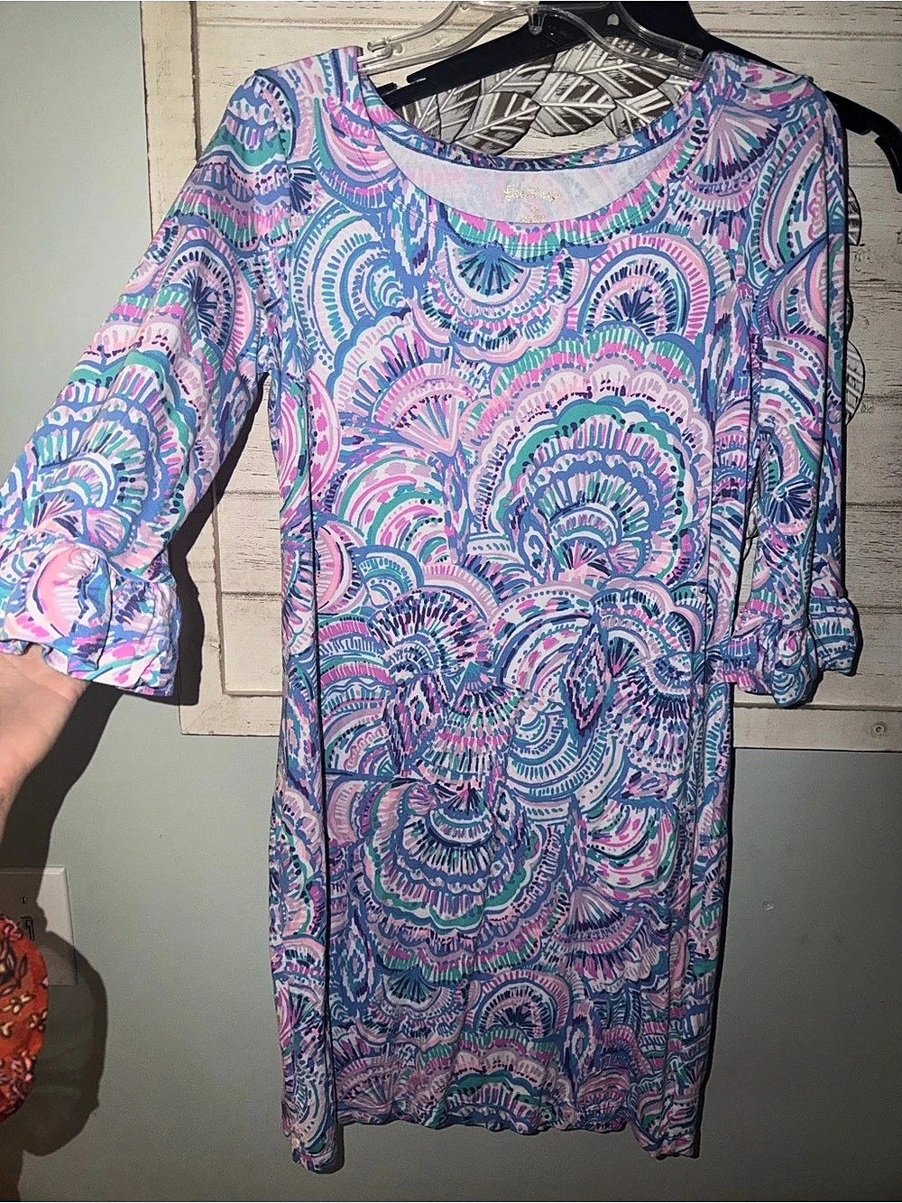Lilly Pulitzer Tana T-Shirt Dress Paisley Mini in Blue & Pink